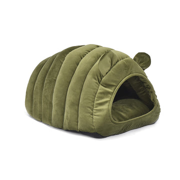Pet Bed Comfy Kennel Cave Cat Beds Bedding Castle Igloo Round Nest Green M PaWz
